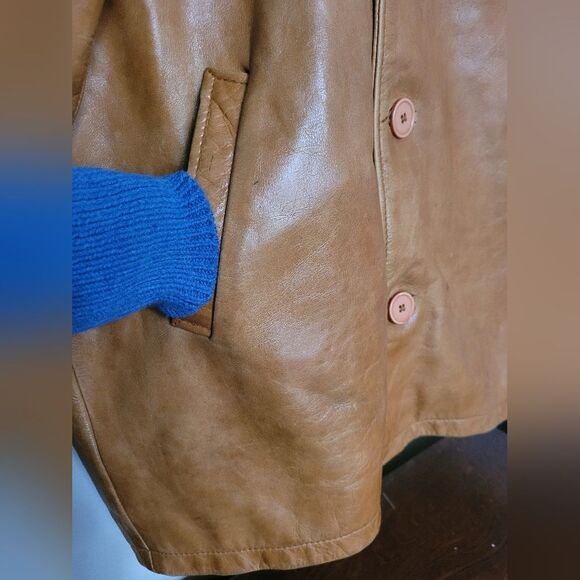 Vintage Men's Leather Coat - Picture 2 of 11